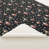 Couverture Sherpa Père Noël de golf sur noir (3/4)