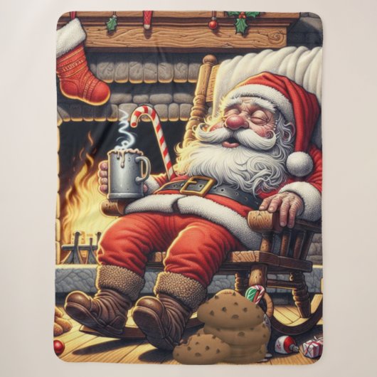 Couverture Sherpa Père Noël dort Noël (Devant)