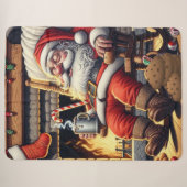 Couverture Sherpa Père Noël dort Noël (Devant (Horizontal))