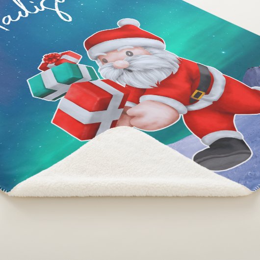 Couverture Sherpa Père Noël est en route Northern Lights Christmas (3/4)