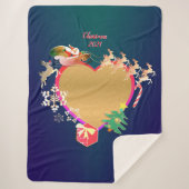 Couverture Sherpa Père Noël Reindeer Heart Photo Sherpa Blanket (Devant)