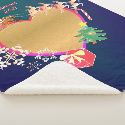 Couverture Sherpa Père Noël Reindeer Heart Photo Sherpa Blanket (3/4)
