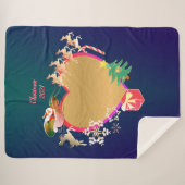 Couverture Sherpa Père Noël Reindeer Heart Photo Sherpa Blanket (Devant (Horizontal))