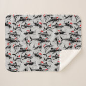 Couverture Sherpa Père Noël Shark Motif (Devant (Horizontal))