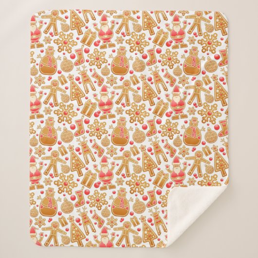 Couverture Sherpa Père Noël & Snowman Gingerbread Noël Cookies (Devant)