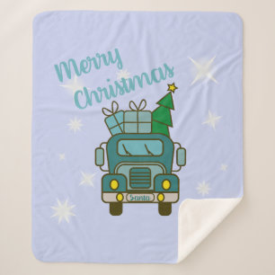 Couverture Sherpa Père Noël vue de devant Joyeux Noël