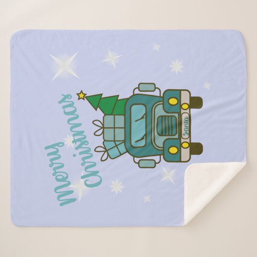 Couverture Sherpa Père Noël vue de devant Joyeux Noël (Devant (Horizontal))