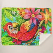 Couverture Sherpa perroquet coloré (Devant (Horizontal))