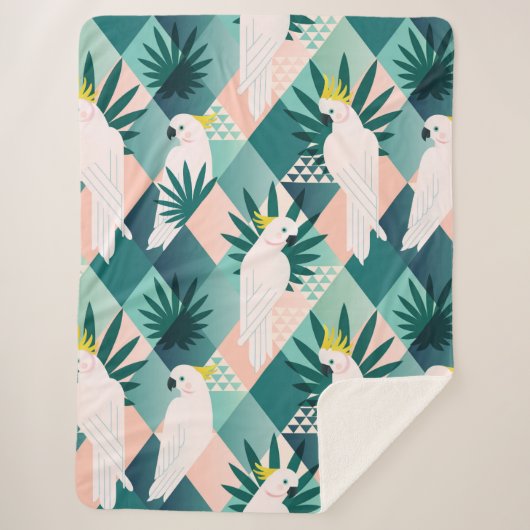 Couverture Sherpa Perroquet sur Palm 1 (Devant)