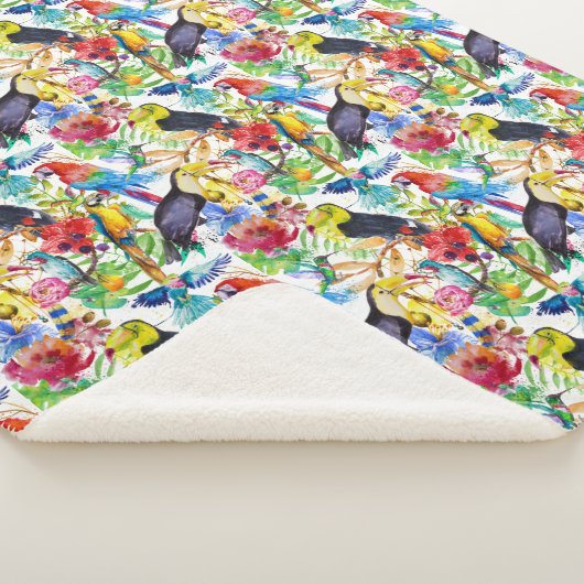 Couverture Sherpa Perroquets colorés d'aquarelle (3/4)