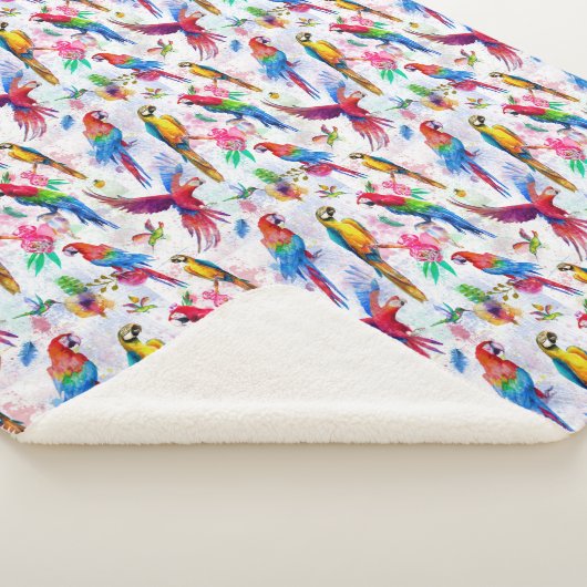 Couverture Sherpa Perroquets de style d'aquarelle (3/4)