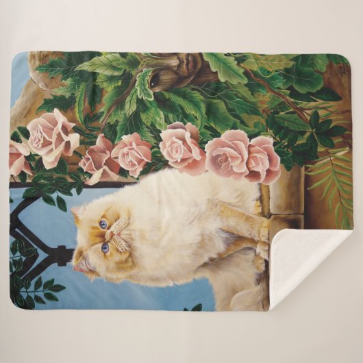 Couverture Sherpa Perse Chat Rose Dryad (Devant (Horizontal))