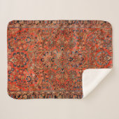 Couverture Sherpa Persia Sarouk Feuille jaune rouge  (Devant (Horizontal))