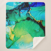 Couverture Sherpa PERSIAN BLUE, chartreuse green. Very beautiful art (Devant)