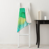 Couverture Sherpa PERSIAN BLUE, chartreuse green. Very beautiful art (En situation)