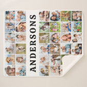 Couverture Sherpa Personalized 36 Photos Collage Cute Trendy Family (Devant (Horizontal))