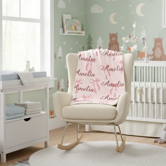 Couverture Sherpa Personalized Baby Name Blanket – Custom Gift