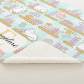 Couverture Sherpa Personalized Bookish Cat Gift Green Pastel Name (3/4)