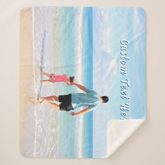 Couverture Sherpa Personalized Custom Photo Sherpa Blanket with Text (Devant)