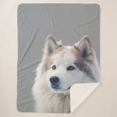 Couverture Sherpa Personalized Grey Dog Photo Blanket (Devant)