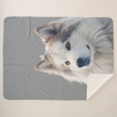 Couverture Sherpa Personalized Grey Dog Photo Blanket (Devant (Horizontal))