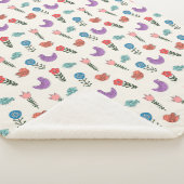 Couverture Sherpa Personalized Hand-Drawn Folk Art Floral Kids Blank (3/4)