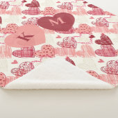 Couverture Sherpa Personalized Hand Drawn Hearts Pattern (3/4)