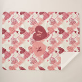 Couverture Sherpa Personalized Hand Drawn Hearts Pattern (Devant (Horizontal))