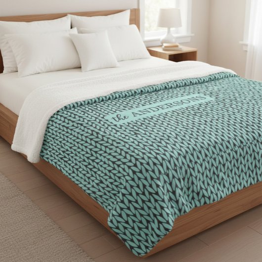 Couverture Sherpa Personalized Knit Pattern Cozy Fleece Blanket