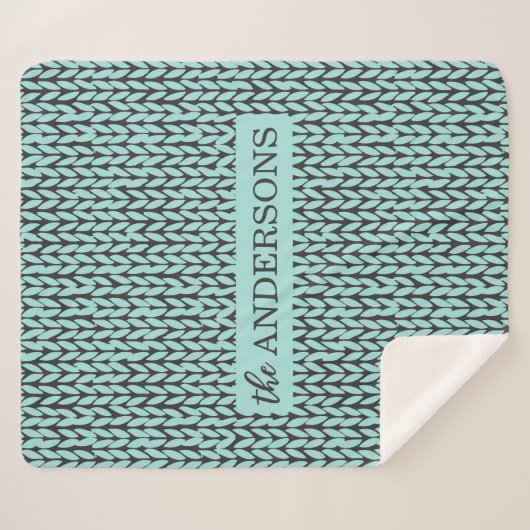 Couverture Sherpa Personalized Knit Pattern Cozy Fleece Blanket (Devant (Horizontal))