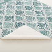 Couverture Sherpa Personalized Modern Teal Nordic Damask (3/4)