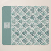 Couverture Sherpa Personalized Modern Teal Nordic Damask (Devant (Horizontal))