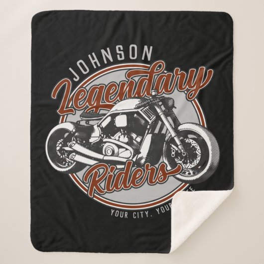 Couverture Sherpa Personalized Motorcycle Legendary Rider Biker (Devant)