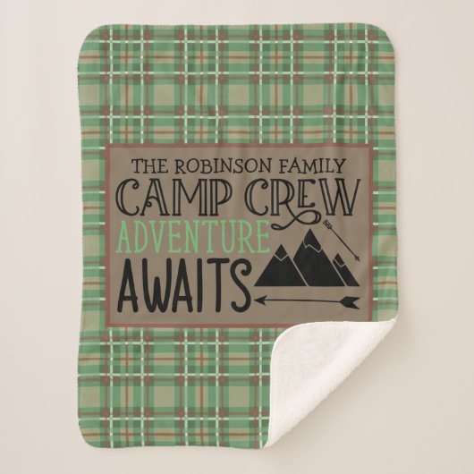 Couverture Sherpa PERSONALIZED NAME Cabin Camping Adventure (Devant)