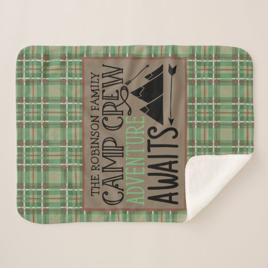 Couverture Sherpa PERSONALIZED NAME Cabin Camping Adventure (Devant (Horizontal))