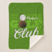 Couverture Sherpa Personalized NAME Golfer Green Golf Course Club (Devant)