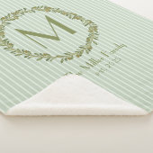 Couverture Sherpa Personalized Olive Wreath Monogram  (3/4)