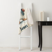 Couverture Sherpa Personalized Winter Penguin Tennis Kid (En situation)