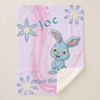 Couverture Sherpa Personnalisable Cute Bunny Baby Blanket