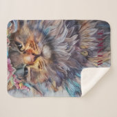 Couverture Sherpa Personnalisable Perse Nom & Photo Cute Cat (Devant (Horizontal))