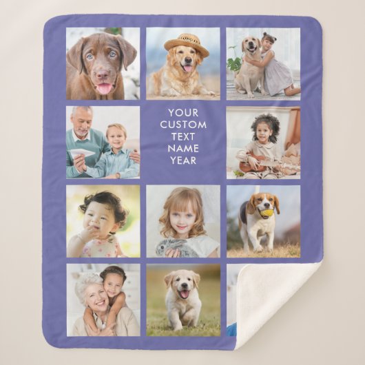 Couverture Sherpa Personnalisé 11 Collage photo Périwinkle tendance (Devant)