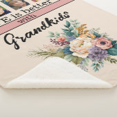 Couverture Sherpa Personnalisé 4 petits-enfants photo fleurs rose (3/4)