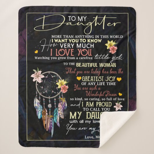 Couverture Sherpa Personnalisé À Ma Fille Amour De Maman (Devant)