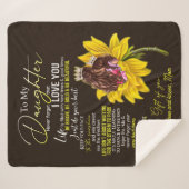 Couverture Sherpa Personnalisé À Ma Fille Amour De Maman Sunflowe (Devant (Horizontal))