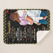 Couverture Sherpa Personnalisé À Ma Fille Blanket, (Devant (Horizontal))