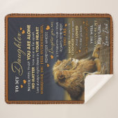 Couverture Sherpa Personnalisé À Ma Fille De Papa, (Devant (Horizontal))