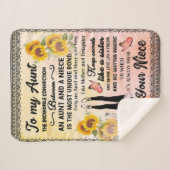 Couverture Sherpa Personnalisé À Ma Superbe Blanche Tournesol Tante (Devant (Horizontal))