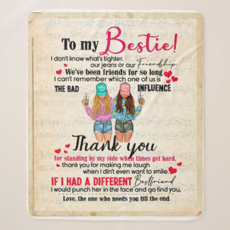 Couverture Sherpa Personnalisé À Mon Bestie, Don D'Amis Pour BFF