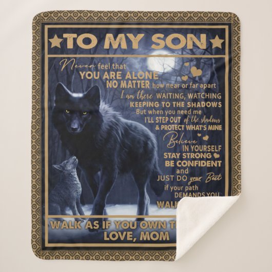 Couverture Sherpa Personnalisé À Mon Fils Cadeau Anniversaire, (Devant)