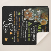 Couverture Sherpa Personnalisé À Mon Fils De Love Maman (Devant (Horizontal))